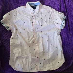 Denim & Flower Light Pink Patterned Button Down Shirt